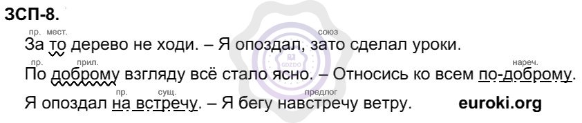 Ответы Русский язык 8 класс Разумовская М. М. ЗСП 8