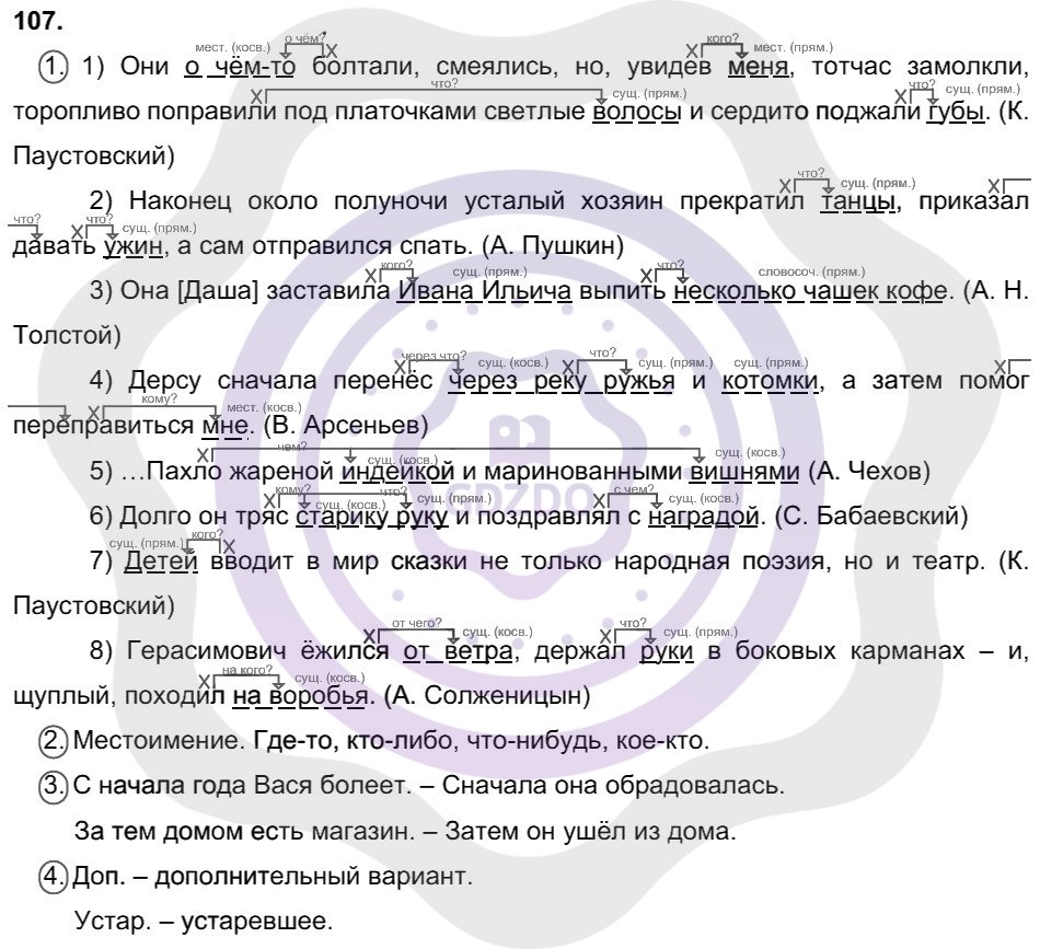 Ответы Русский язык 8 класс Разумовская М. М. Упражнения 107