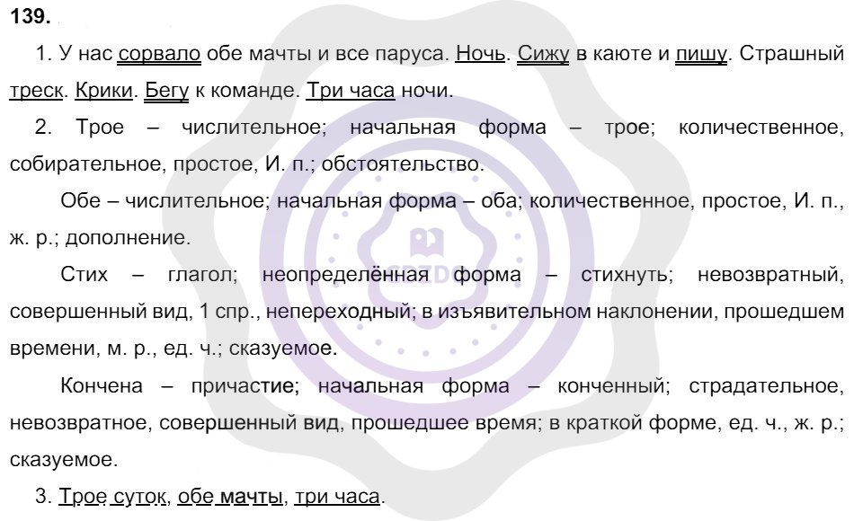 Ответы Русский язык 8 класс Разумовская М. М. Упражнения 139