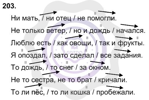 Ответы Русский язык 8 класс Разумовская М. М. Упражнения 203