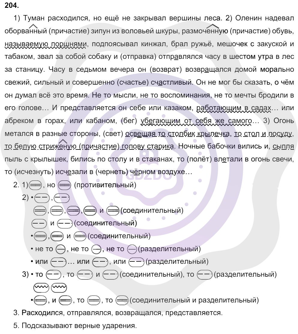 Ответы Русский язык 8 класс Разумовская М. М. Упражнения 204