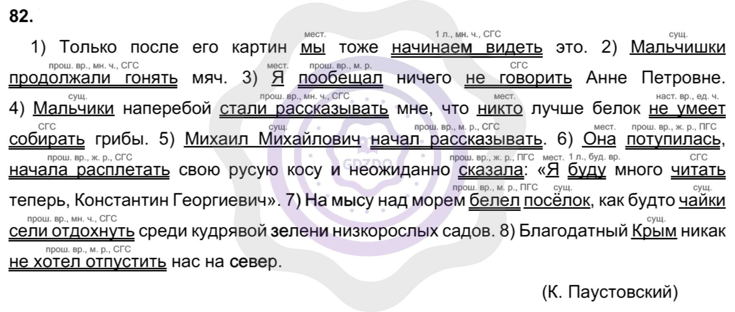 Ответы Русский язык 8 класс Рыбченкова Л. М. Упражнения 82