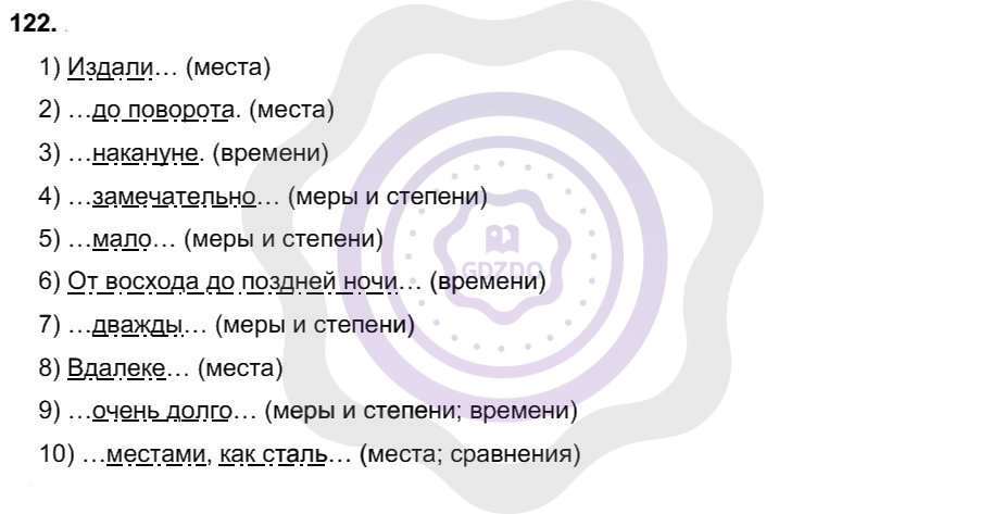 Ответы Русский язык 8 класс Рыбченкова Л. М. Упражнения 122