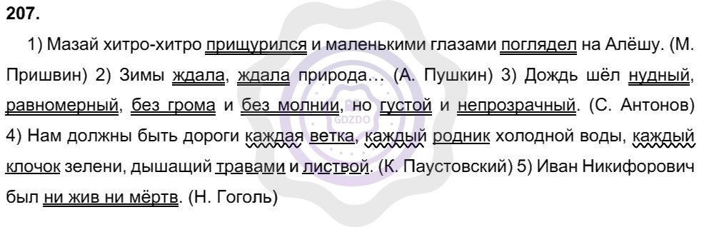 Ответы Русский язык 8 класс Рыбченкова Л. М. Упражнения 207