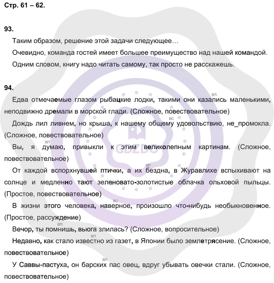 Ответы Русский язык 8 класс Ефремова Е. А. Страницы 61