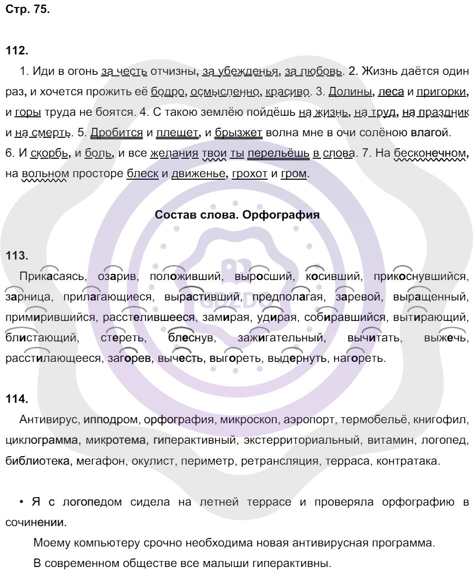Ответы Русский язык 8 класс Ефремова Е. А. Страницы 75