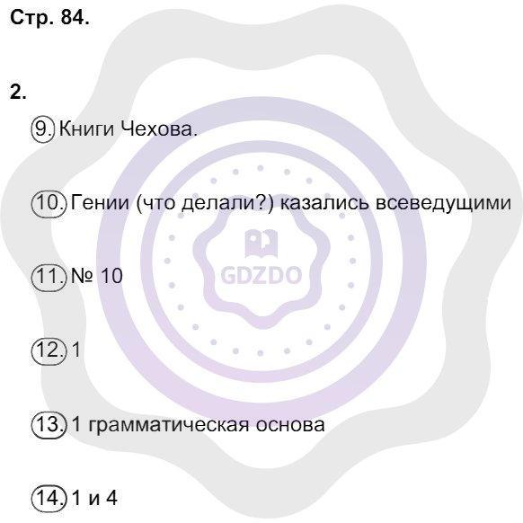 Ответы Русский язык 8 класс Ерохина Е. Л. Страницы 84