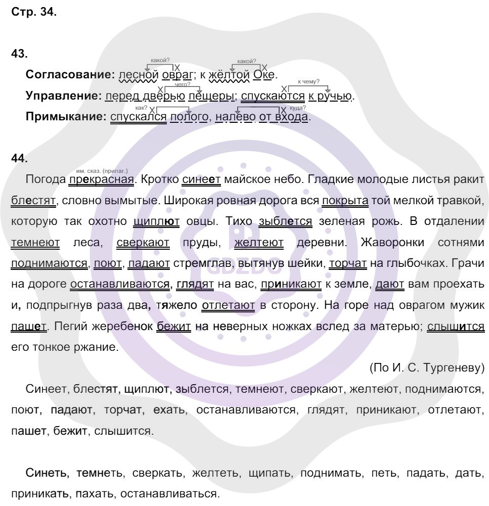 Ответы Русский язык 8 класс Кулаева Л. М. Страницы 34