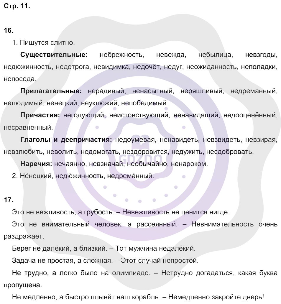 Ответы Русский язык 8 класс Литвинова М. М. Страницы 11