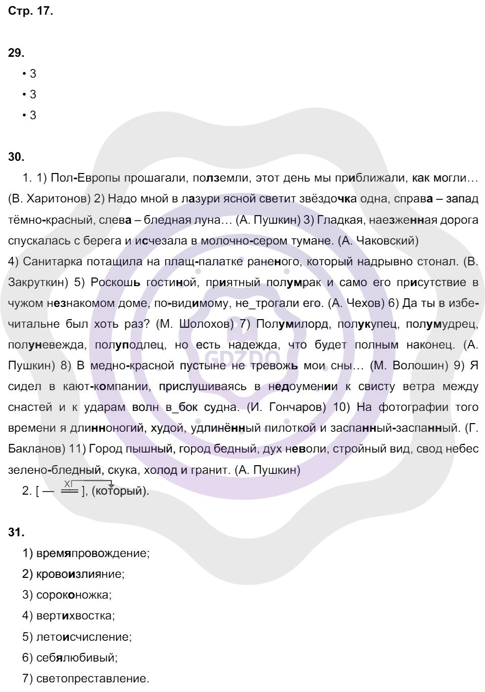 Ответы Русский язык 8 класс Литвинова М. М. Страницы 17