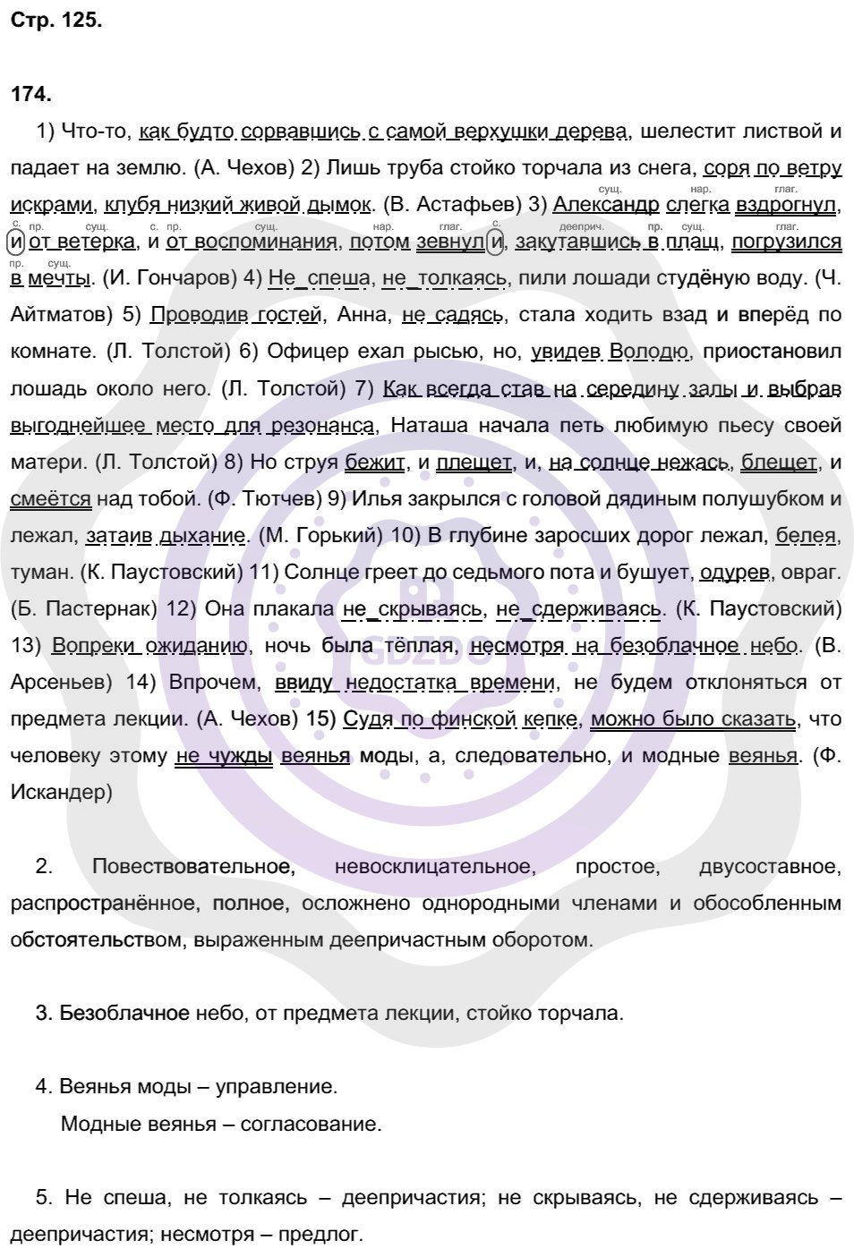 Ответы Русский язык 8 класс Литвинова М. М. Страницы 125