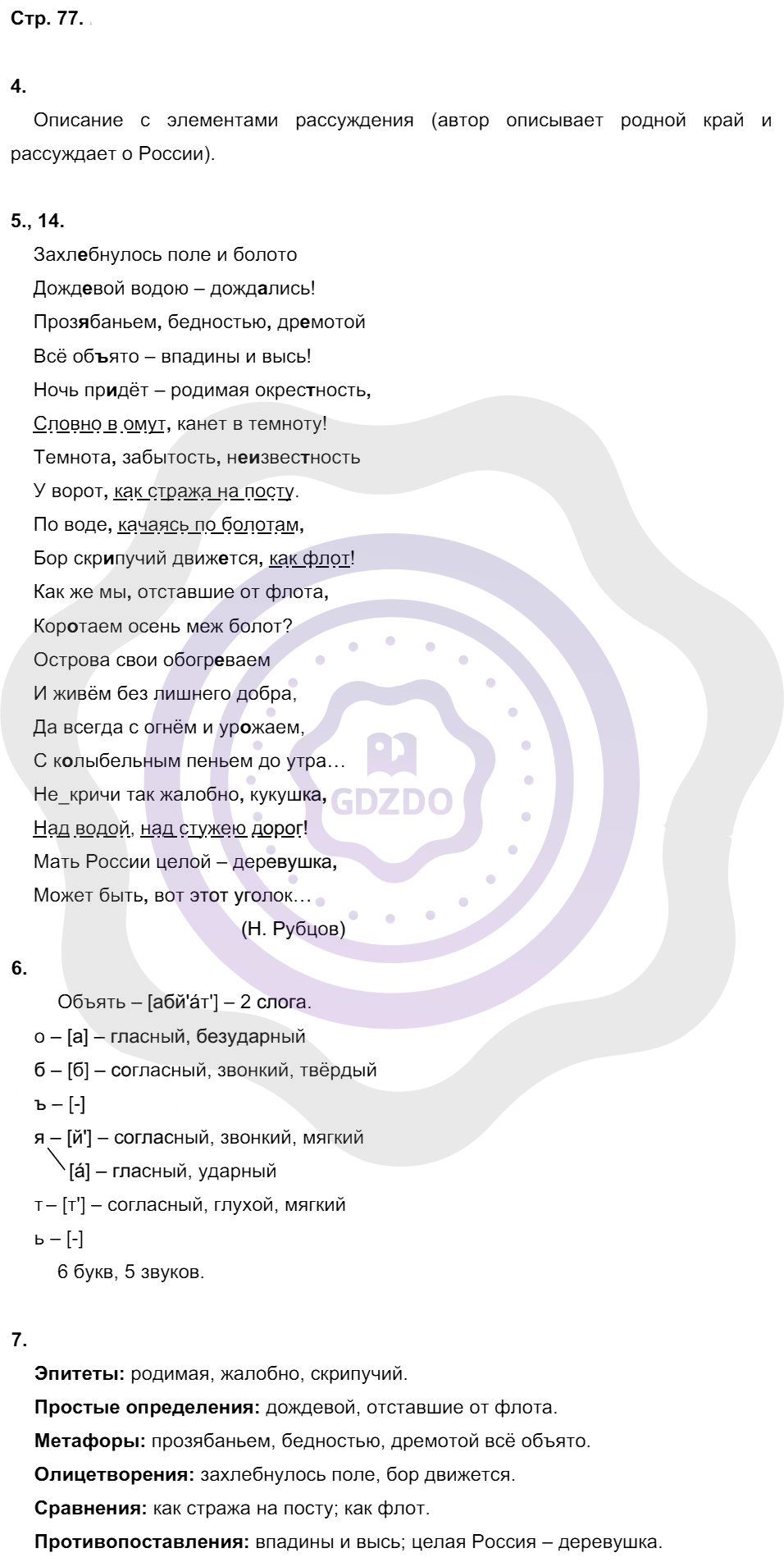 Ответы Русский язык 8 класс Малюшкин А. Б. Страницы 77