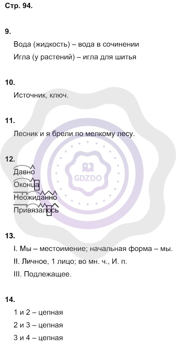 Ответы Русский язык 8 класс Малюшкин А. Б. Страницы 94