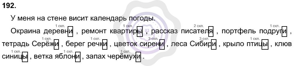 Ответы ГДЗ Русский язык за 4 класс 1 часть Упражнения: 192