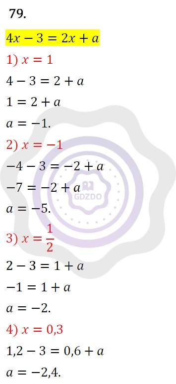 Ответы Алгебра 7 класс Колягин Ю. М. Упражнения 79