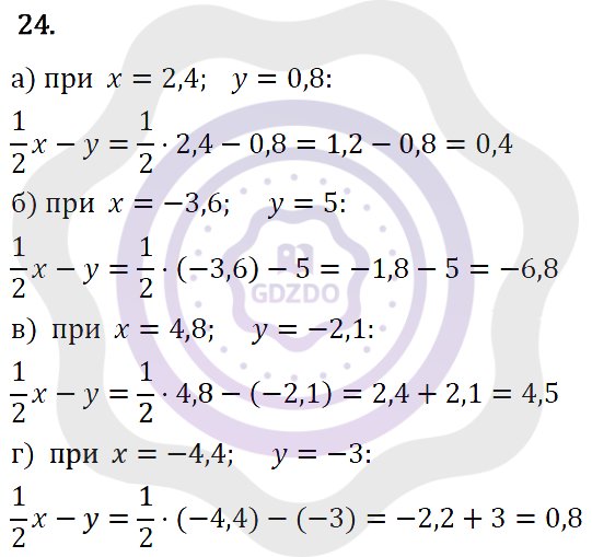Ответы Алгебра 7 класс Макарычев Ю. Н. Глава 1. Выражения, тождества, уравнения. 24