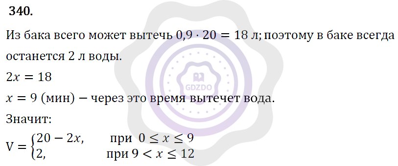 Ответы Алгебра 7 класс Макарычев Ю. Н. Глава 2. Функции. 340