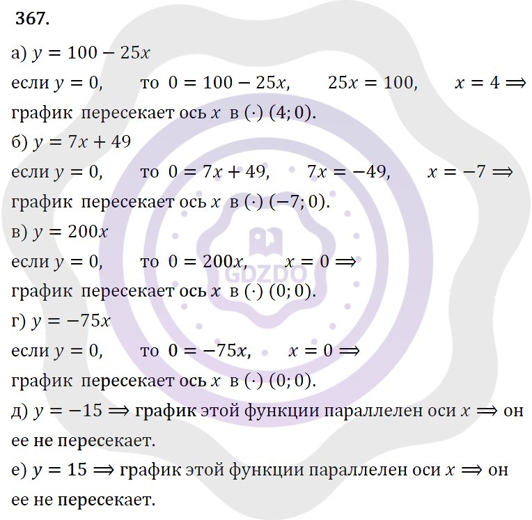 Ответы Алгебра 7 класс Макарычев Ю. Н. Глава 2. Функции. 367