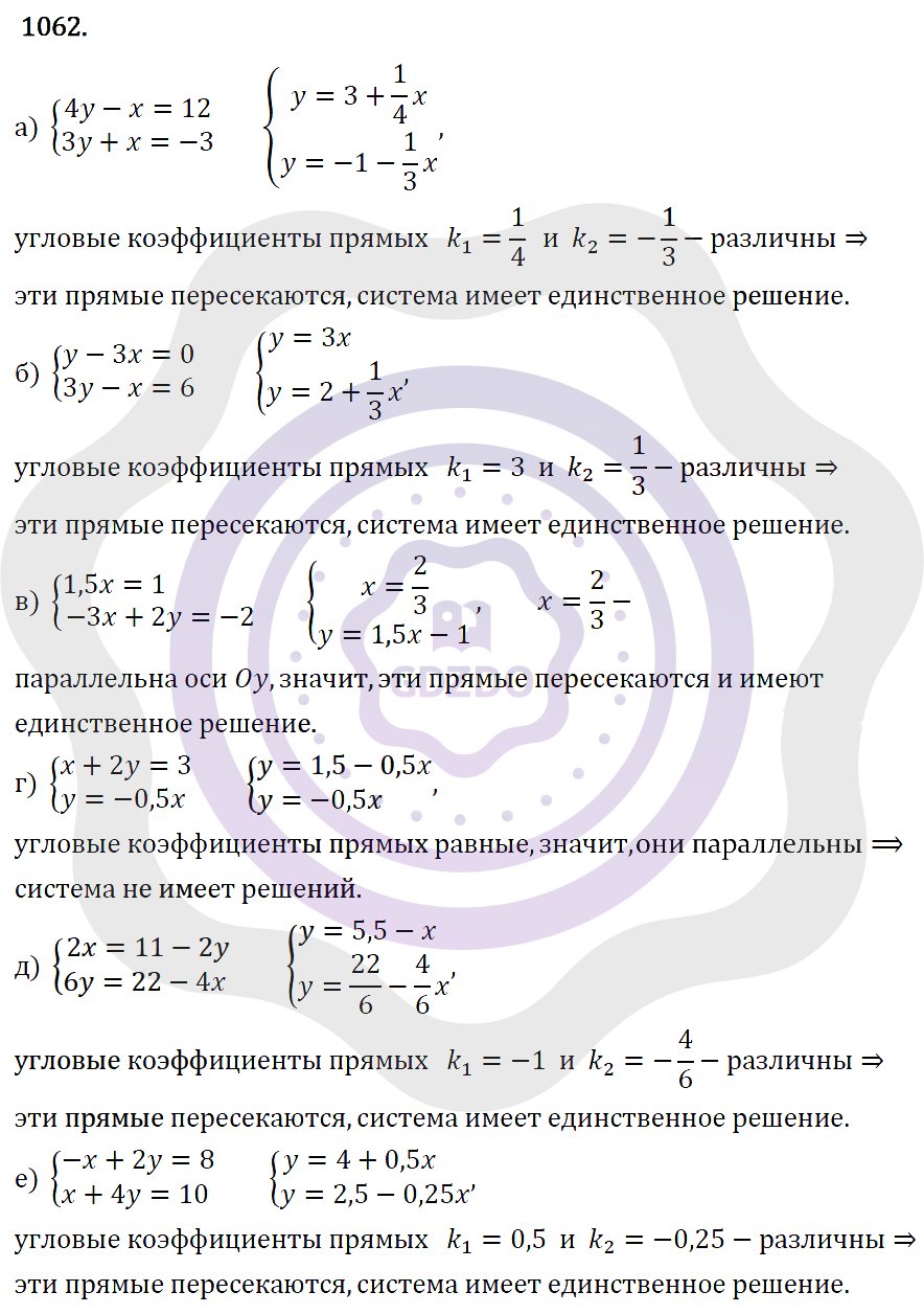 Ответы Алгебра 7 класс Макарычев Ю. Н. Глава 6. Системы линейных уравнений. 1062