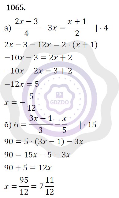 Ответы Алгебра 7 класс Макарычев Ю. Н. Глава 6. Системы линейных уравнений. 1065